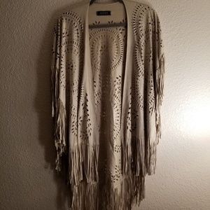 CHOIES Fringe Summer Cardigan | Color Cream | OS